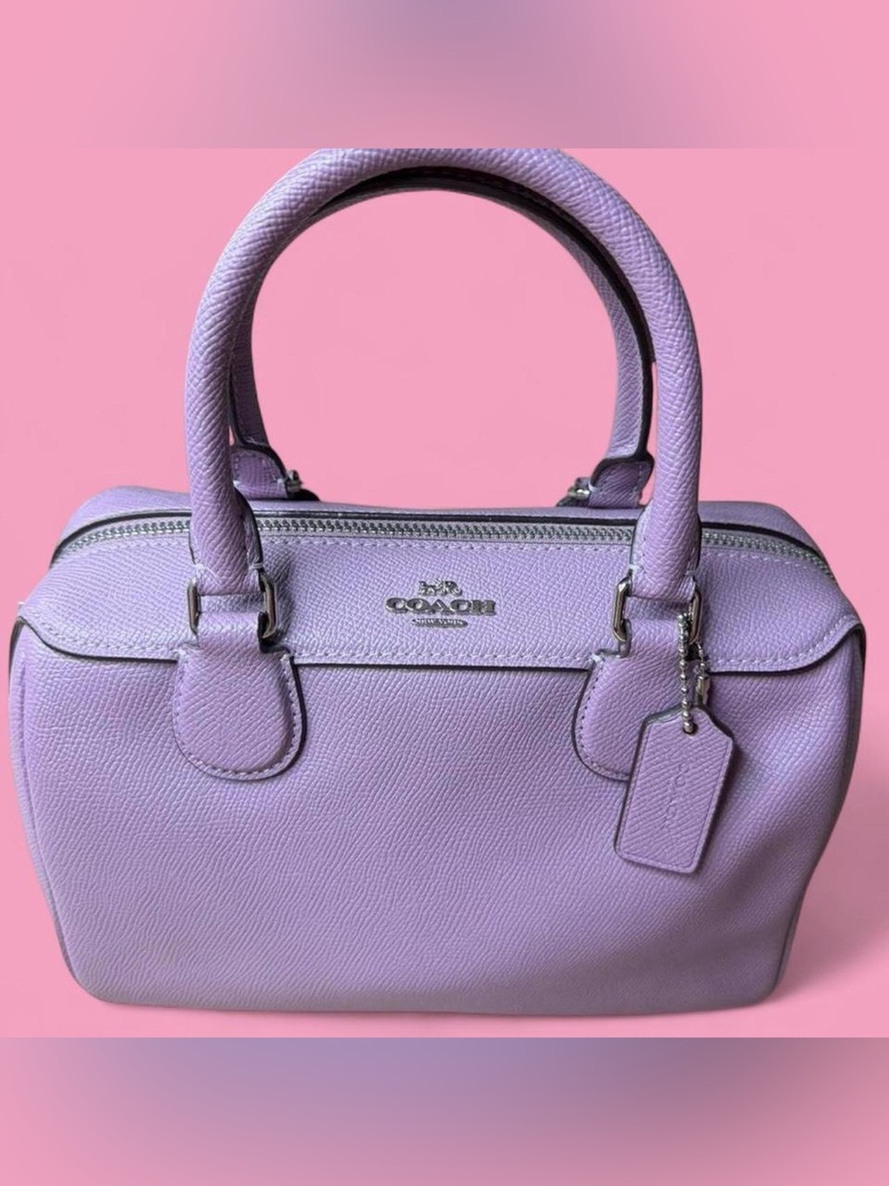 Coach Mini Bennett Satchel Lavender Crossbody Bag Lilac Leather Top Handle Purse